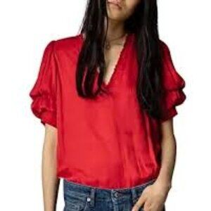 Zadig & Voltaire Taste Tiered Satin Top, M